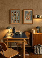Set of 2 Vintage-Inspired Art Prints – Eli Lilly Chocolate Medicine Bottles & Ogawa Kazumasa’s Cherry Blossom Gallery Set