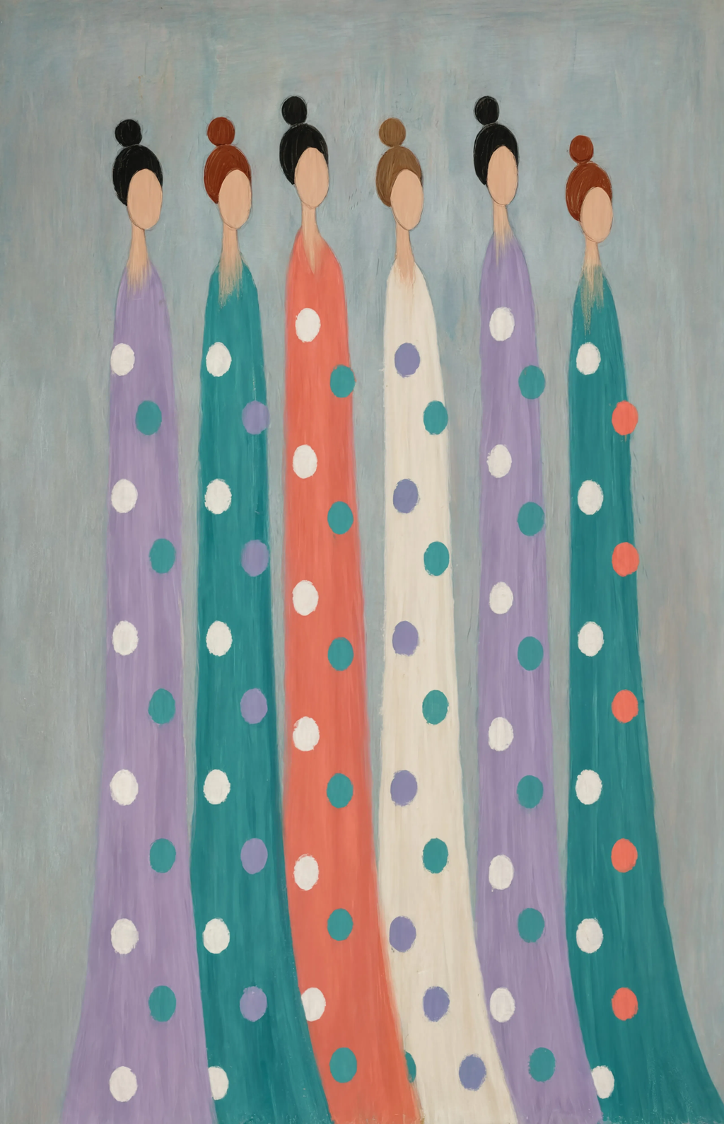 Set of 2 Lavender Coral Figures & Playful Dog Prints | Contemporary Abstract Figurative & Animal Wall Art Set