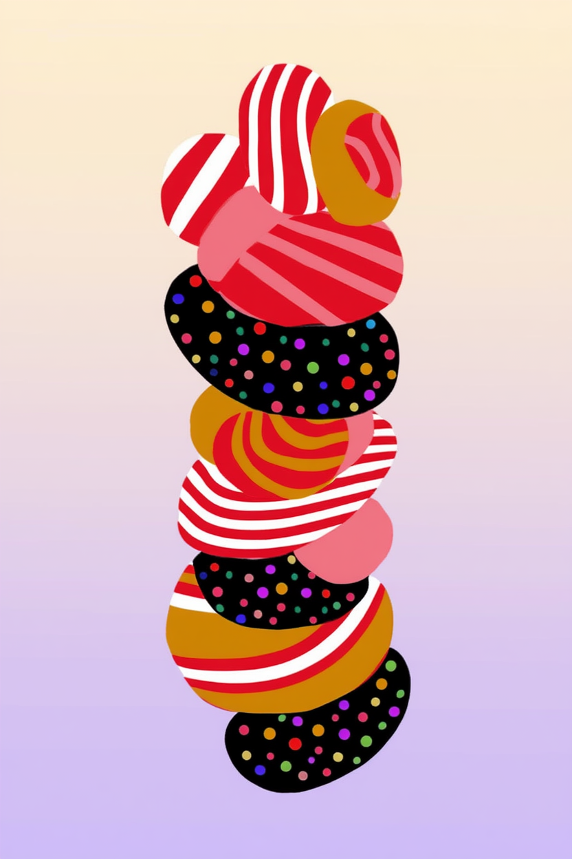 Set of 4 Colourful Dynamic Shapes – Modern Abstract Wall Art Prints - Hakyarts