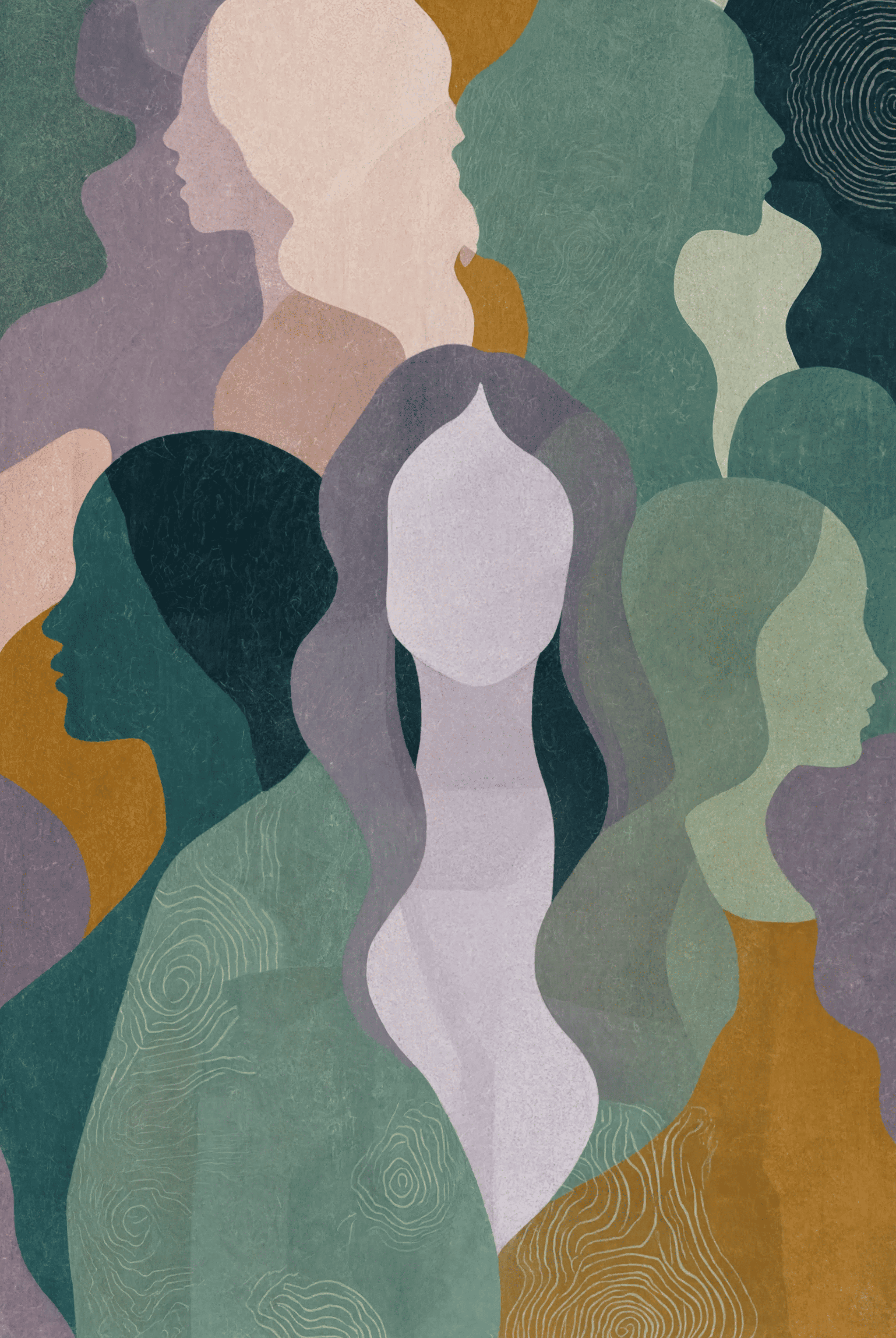 Layered Figures Variation | Contemporary Abstract Figurative Wall Art