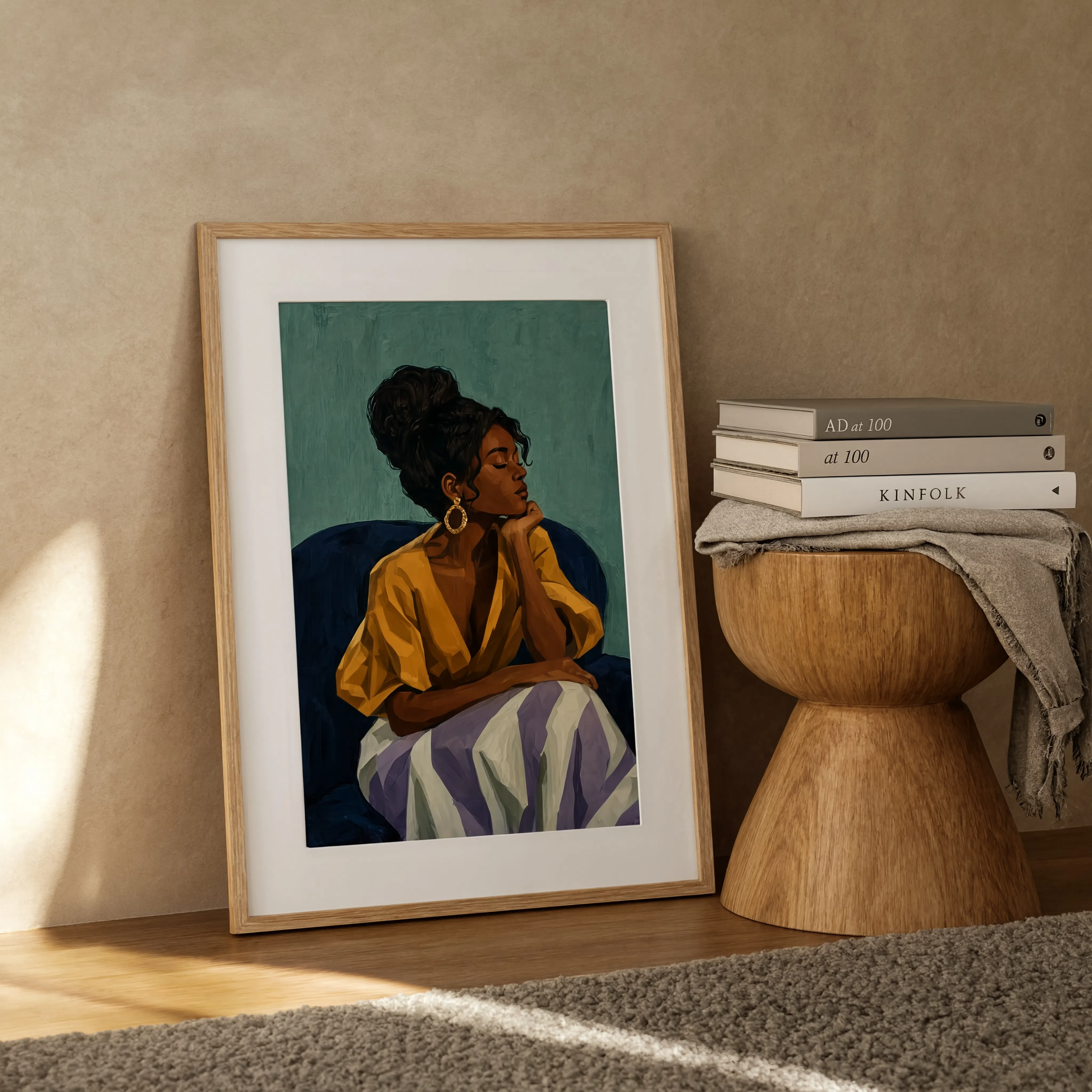 Serene Black Woman | Scandinavian Art Print