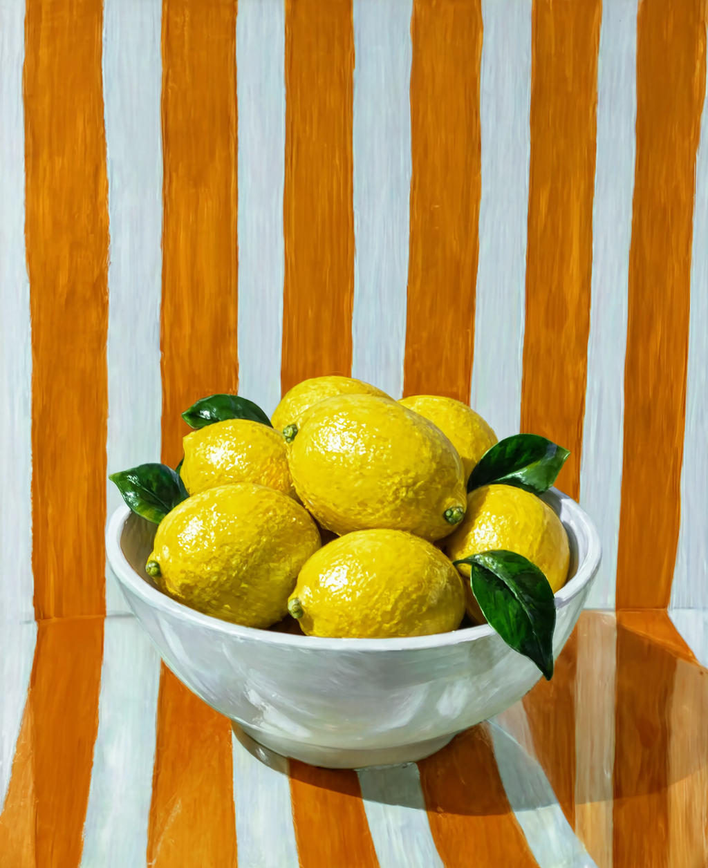Lemons on Orange Stripes