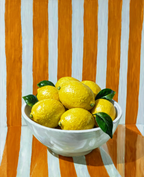 Lemons on Orange Stripes