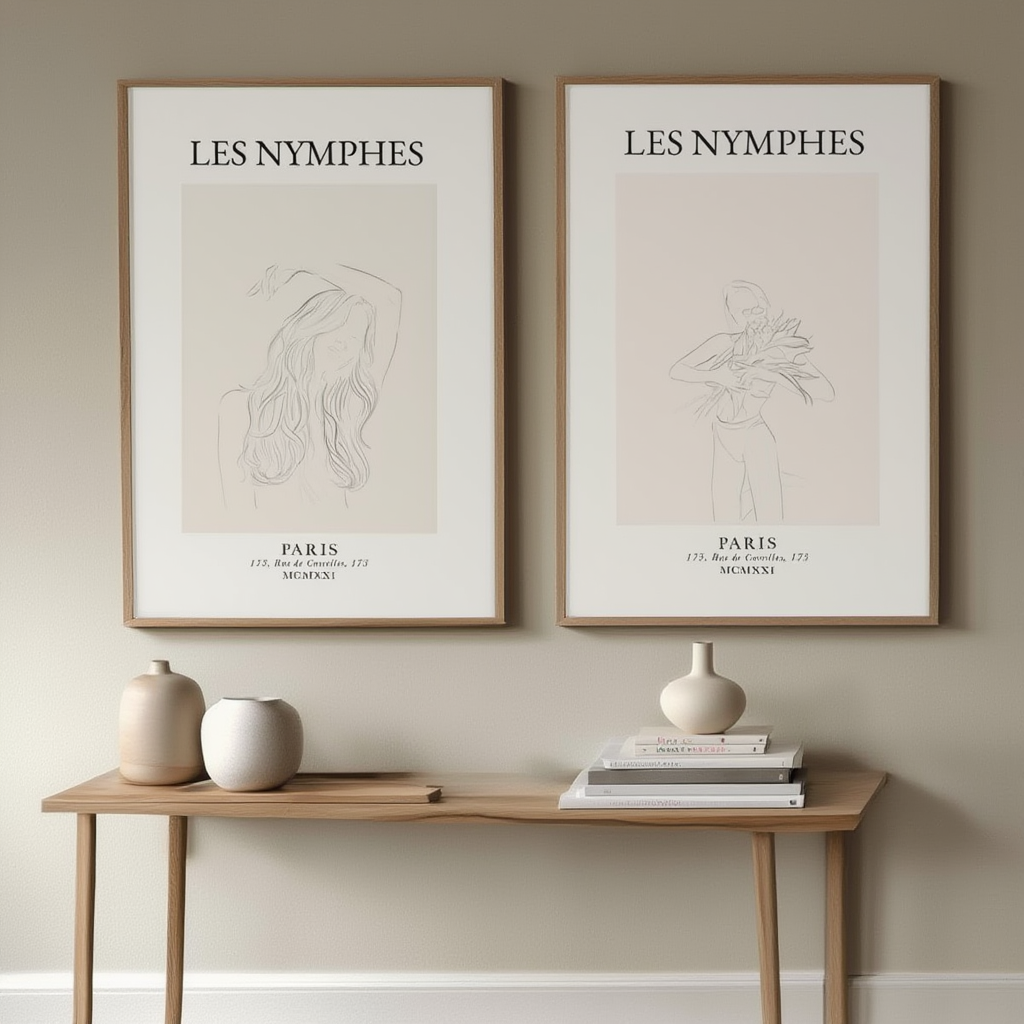 Set of 2 Art Prints – Les Nymphes - Hakyarts