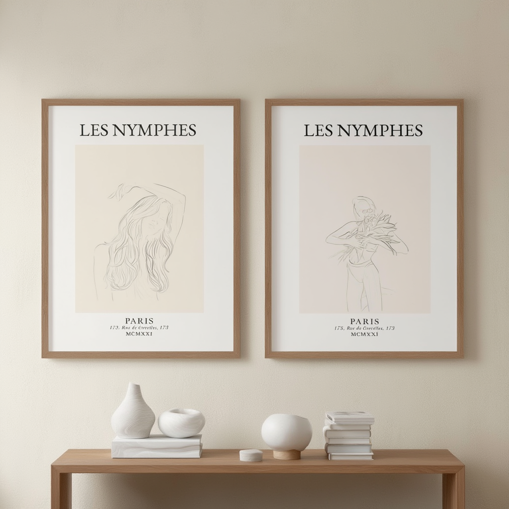 Set of 2 Art Prints – Les Nymphes - Hakyarts
