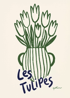 Set of 2 Blue Fish & Les Tulipes Prints | Contemporary Aquatic & Botanical Wall Art Set