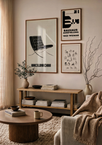 Bauhaus Wall Art Set of 3 – Barcelona Chair Print, Minimalist Furniture Sketches & Bauhaus Ausstellung 1923 Weimar Poster