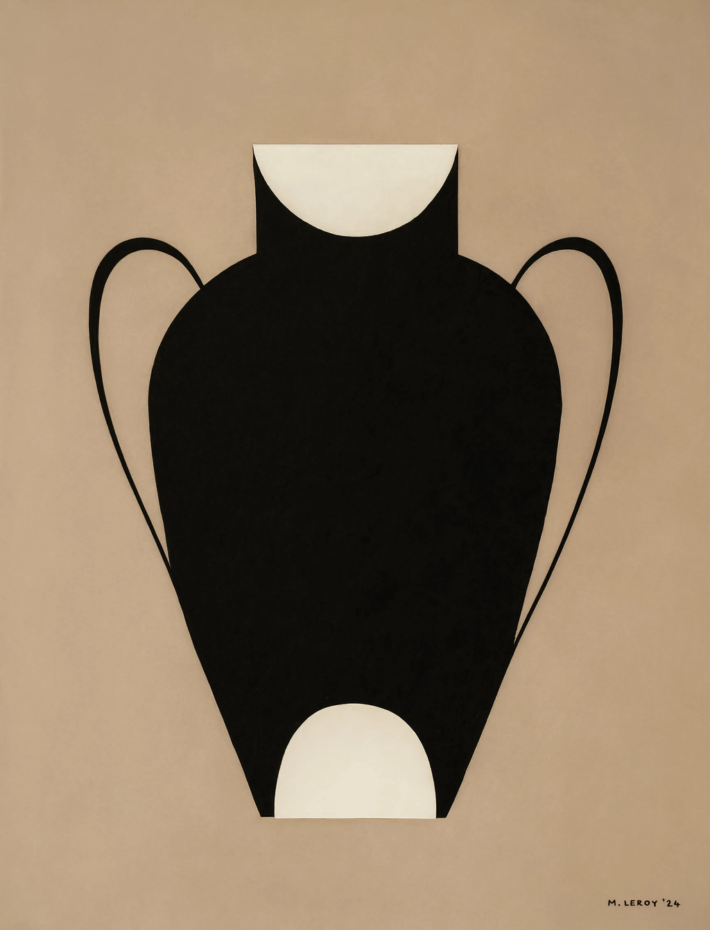 Set of 2 Light Brown Vase Variation + Dancing Shadow Poster | Contemporary Still Life & Minimal Abstract Wall Art Prints
