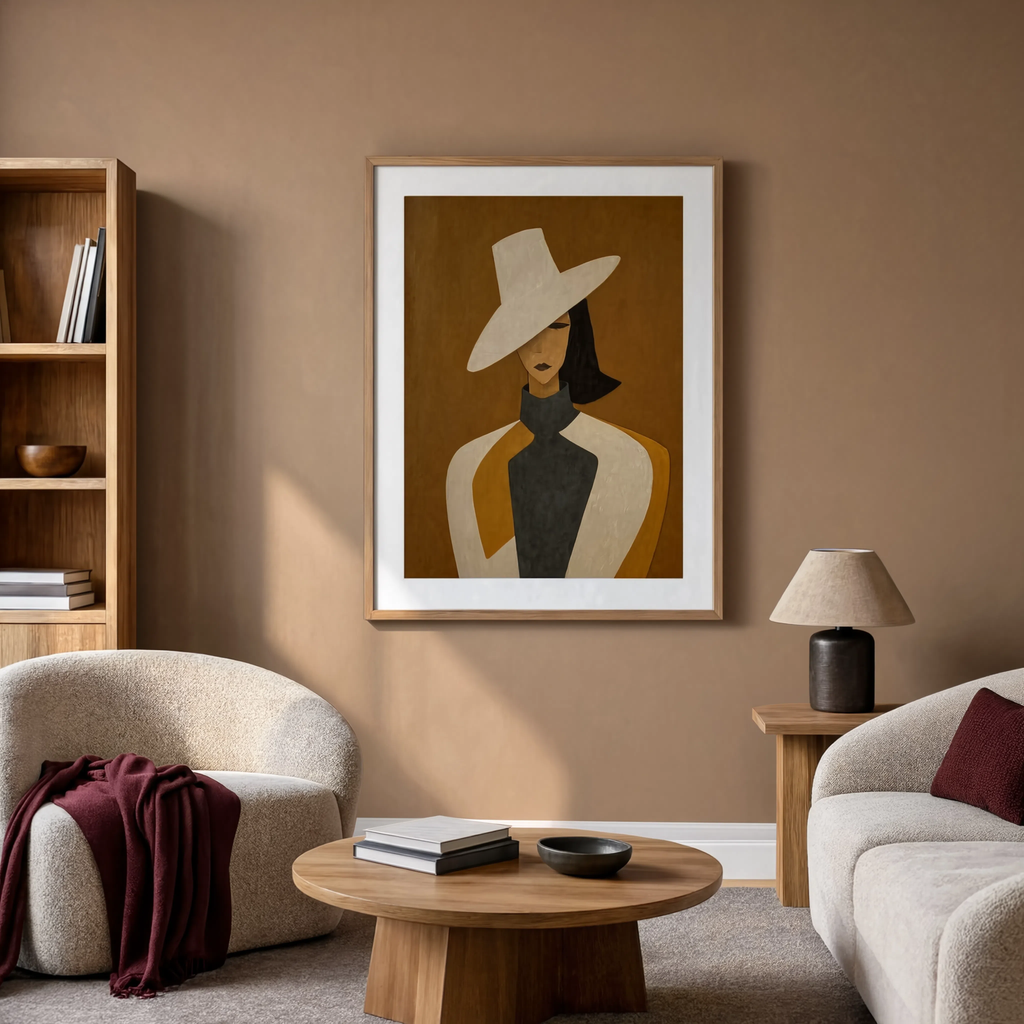 Earthy Folk Portrait II | Contemporary Figurative Art Print