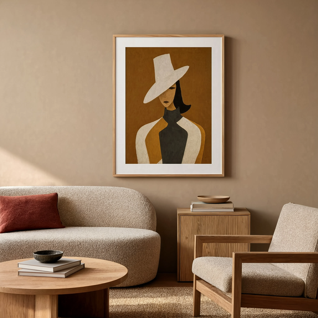 Earthy Folk Portrait II | Contemporary Figurative Art Print