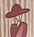 Burgundy Hat | Contemporary Figurative Wall Art Print