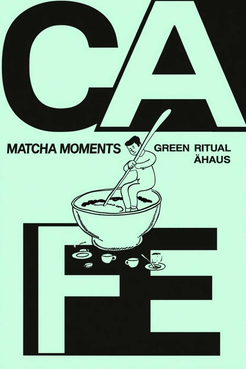 Matcha Moments Cafe – Modern Minimalist Art Print