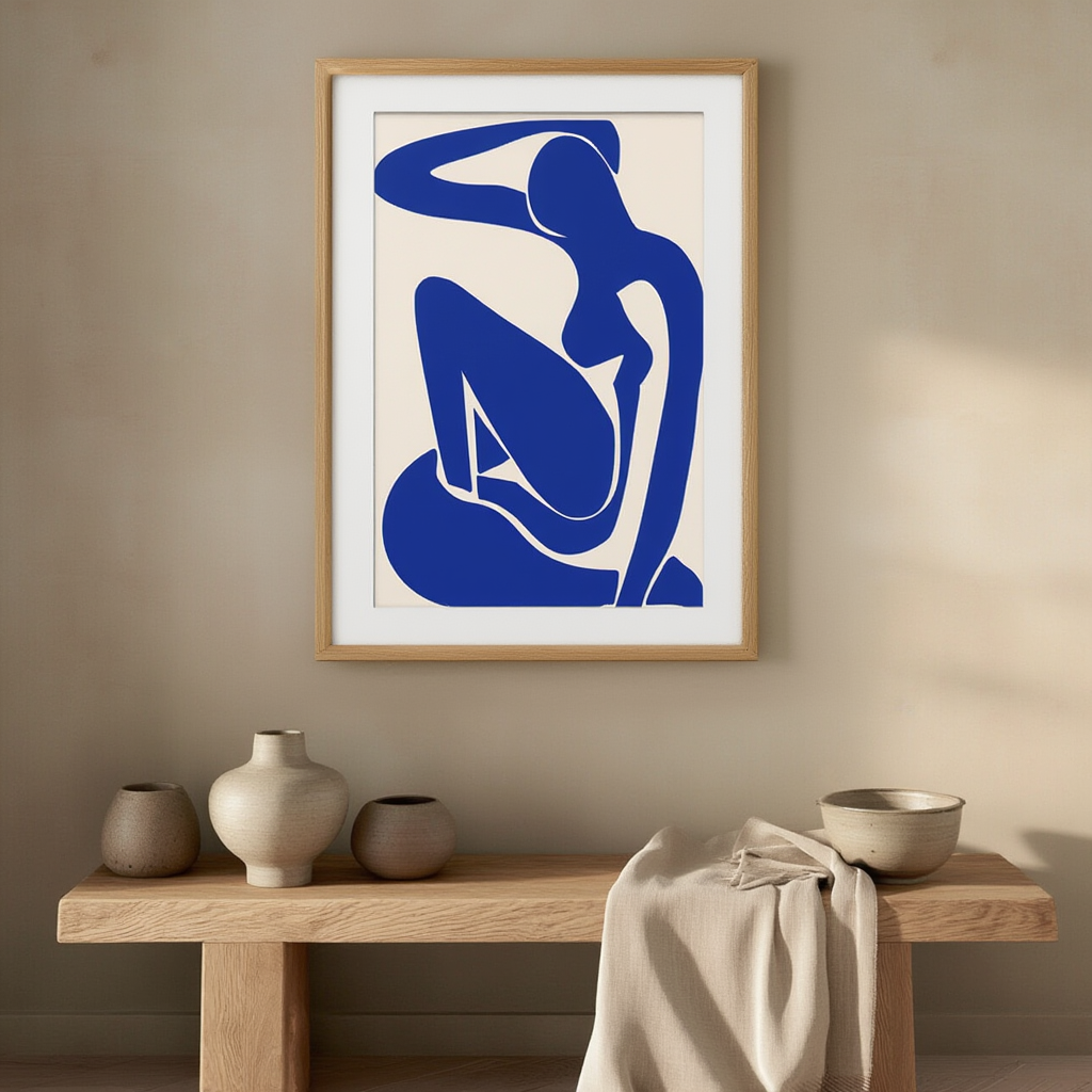 Abstract Line Art – Yves Klein Blue Wall Art Print