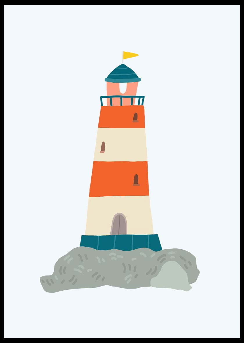 Lighthouse Illustration Poster