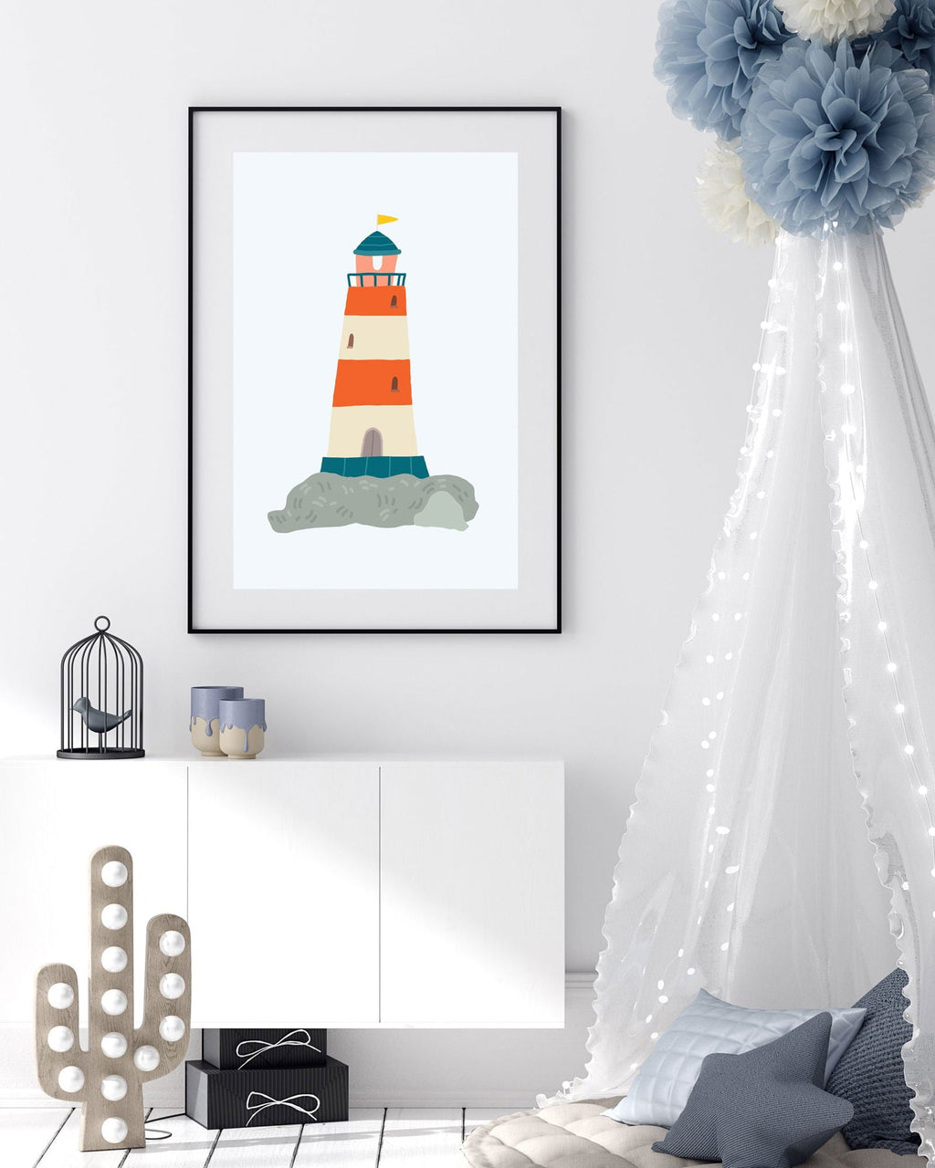 Lighthouse Illustration Poster