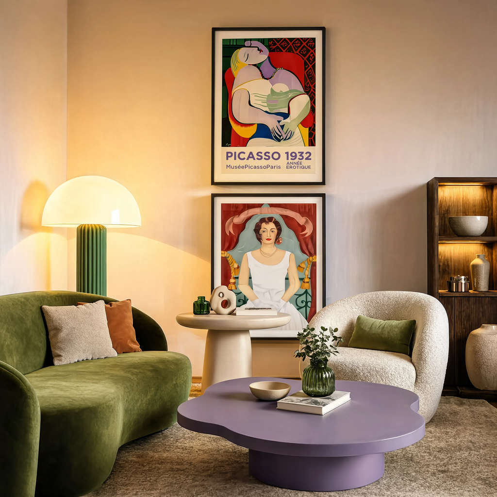 Set of 2 Iconic Art Wall Prints – Musée Picasso Paris 1932 & Frida Kahlo Portrait Gallery Set
