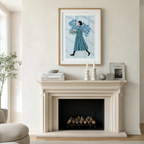 Dusty Blue Poppy Print | Contemporary Botanical Floral Wall Art