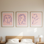 Set of 3 Abstract Female Art Prints – Contemporary Figurative Wall Decor - Hakyarts