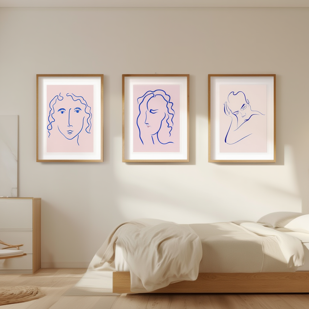 Set of 3 Abstract Female Art Prints – Contemporary Figurative Wall Decor - Hakyarts