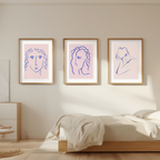 Set of 3 Abstract Female Art Prints – Contemporary Figurative Wall Decor - Hakyarts
