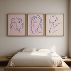 Set of 3 Abstract Female Art Prints – Contemporary Figurative Wall Decor - Hakyarts