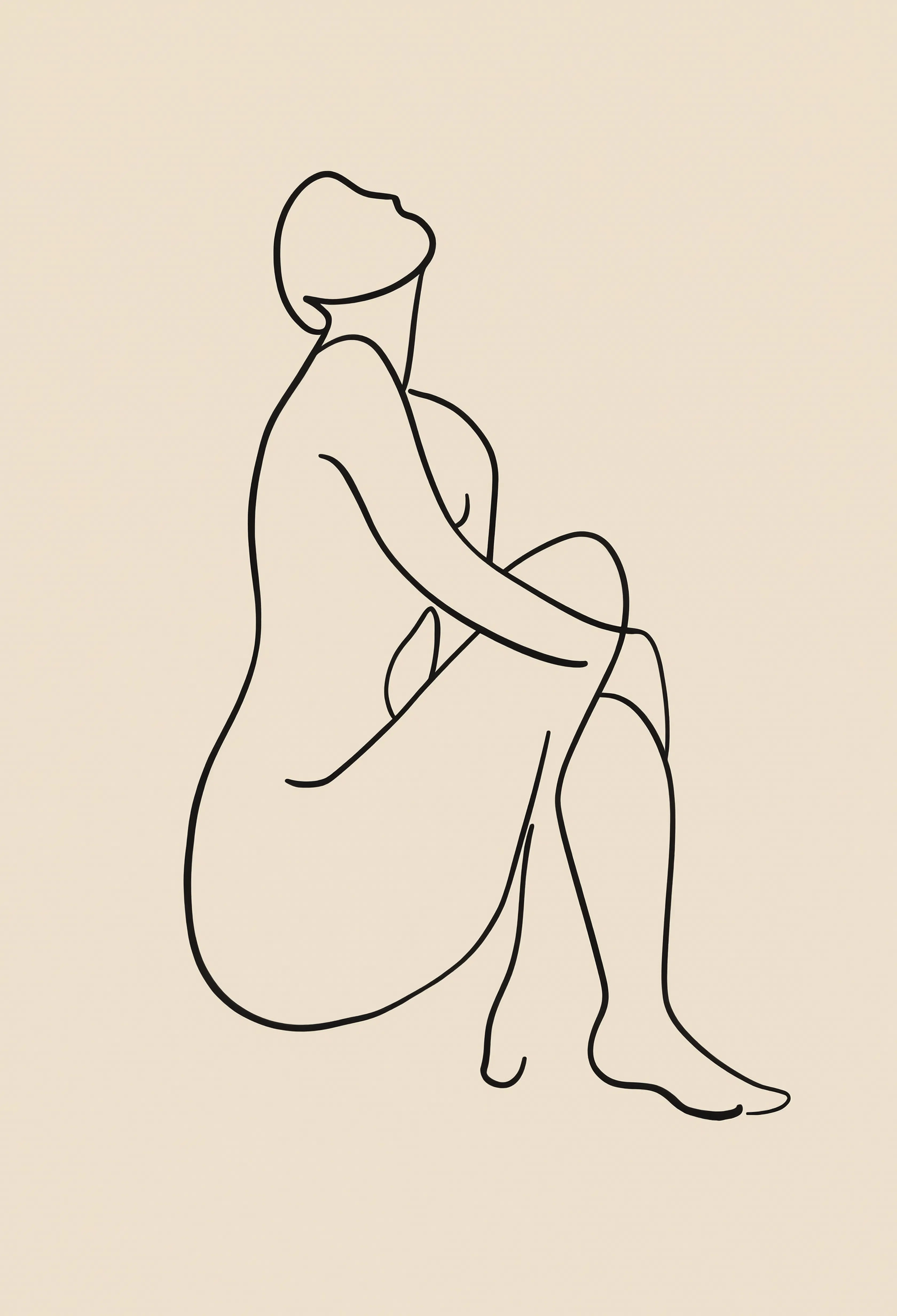 Set of 3 Green Figurative Nordic Gallery | Scandinavian Minimalist Wall Art Prints