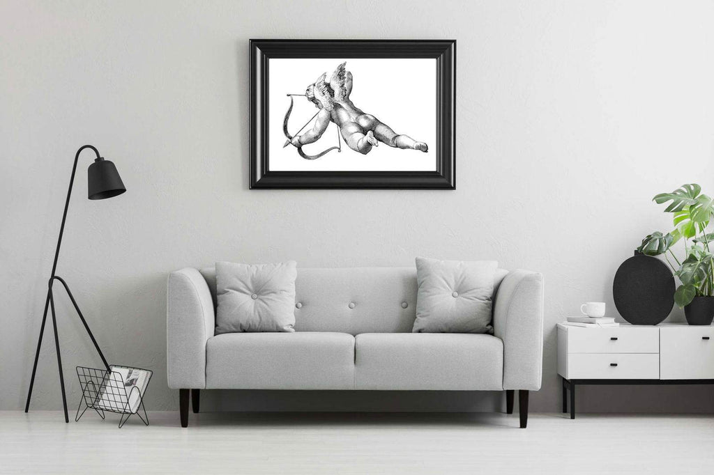 Line Art Cherub Poster - Hakyarts