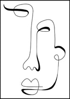 Line Art Woman Face No 1 Poster - Hakyarts