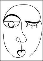 Line Art Woman Face No 2 Poster - Hakyarts