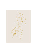 Line Art Women Faces Poster - Hakyarts