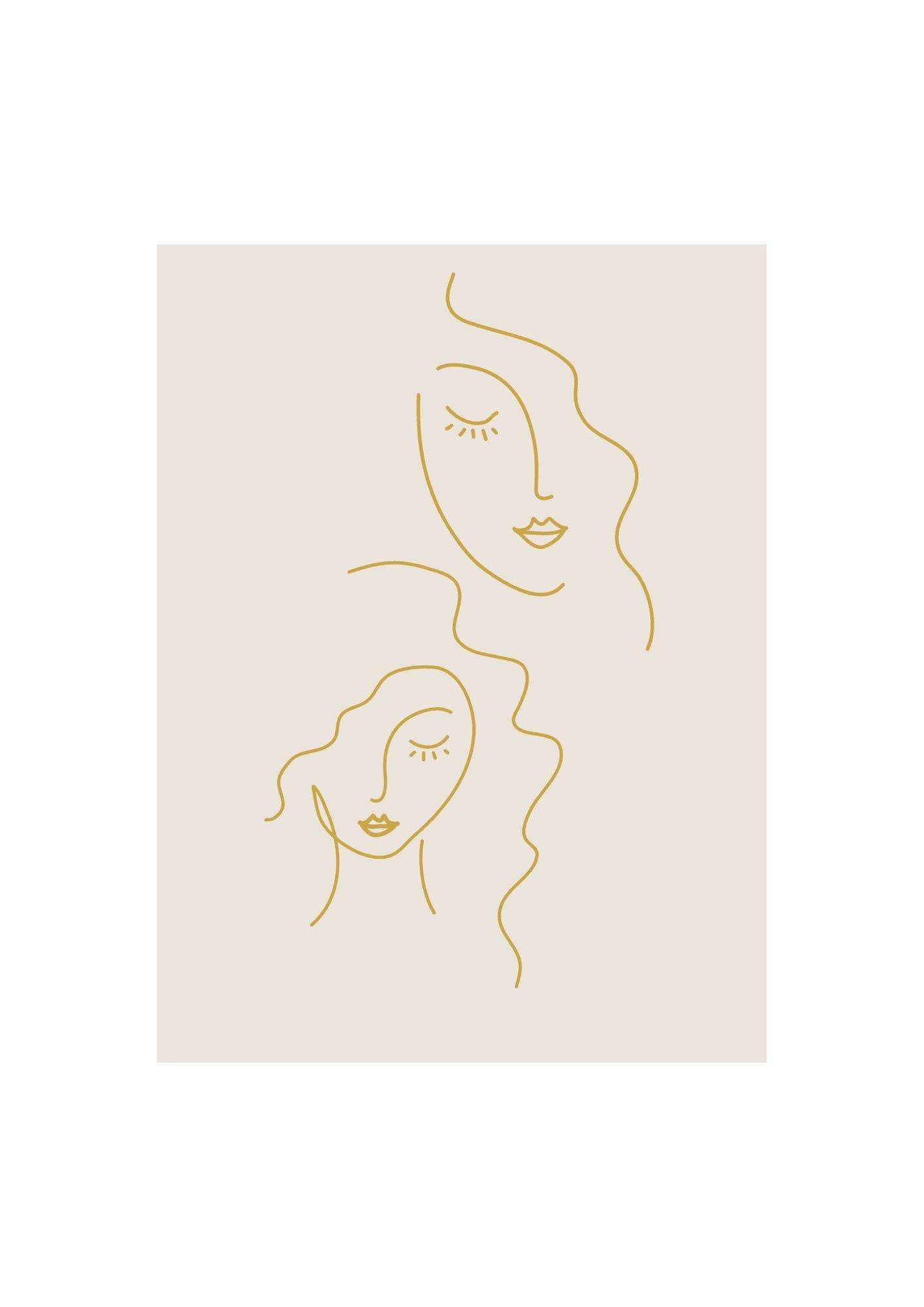 Set of 4 Thoughts, Contours of Memory, Line Art Women Faces & Contemporary Exhibition Poster – Modern Figurative Wall Art Prints