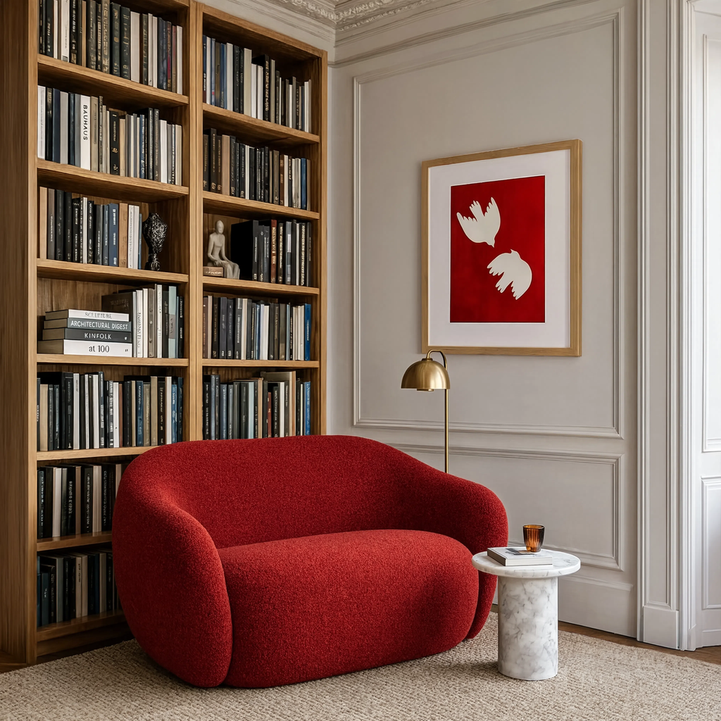 Two Doves in Red | Contemporary Bird Wall Art