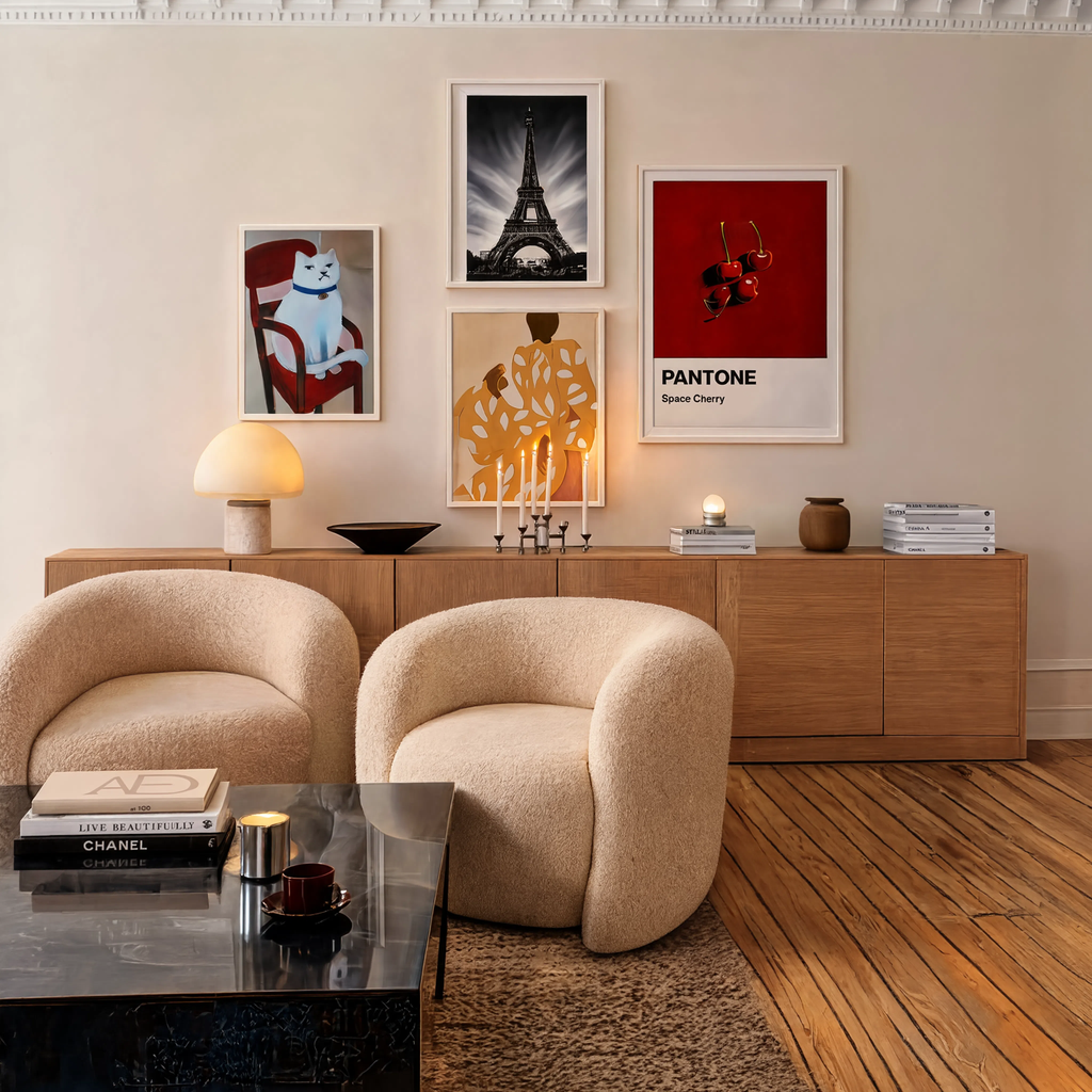 Set of 4 Contemporary Wall Art Prints – Paris, Figurative & Minimalist Collection