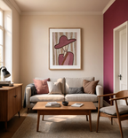 Burgundy Hat | Contemporary Figurative Wall Art Print