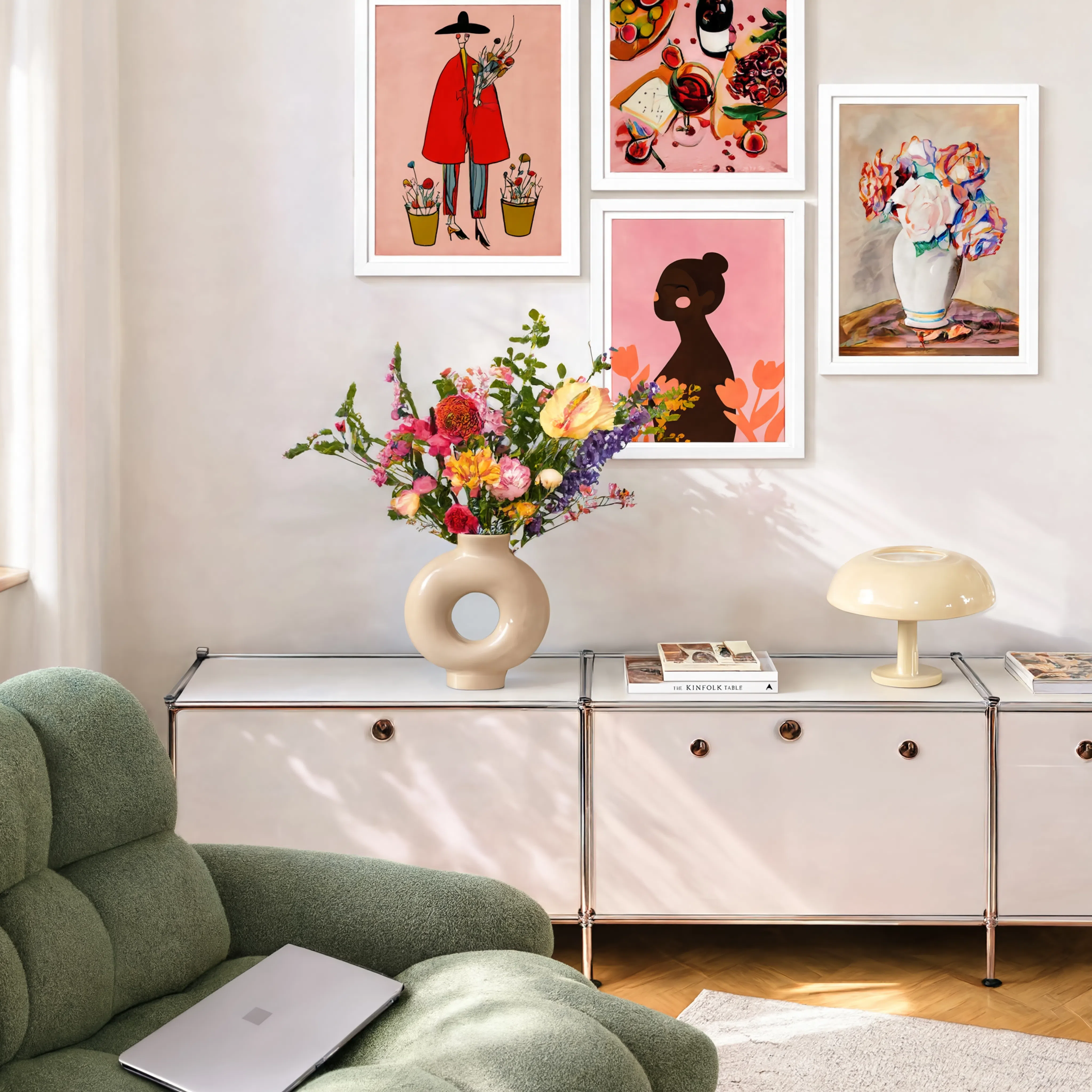 Set of 4 – Floral Elegance & Modern Still Life Wall Art Print Collection