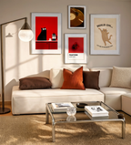 Set of 4 Modern Gallery Wall Prints – Pantone Roses, Cats & Vinyl Art
