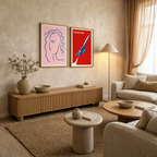 Set of 2 Modern Art Wall Prints – Concorde & Abstract Female Face Gallery Set