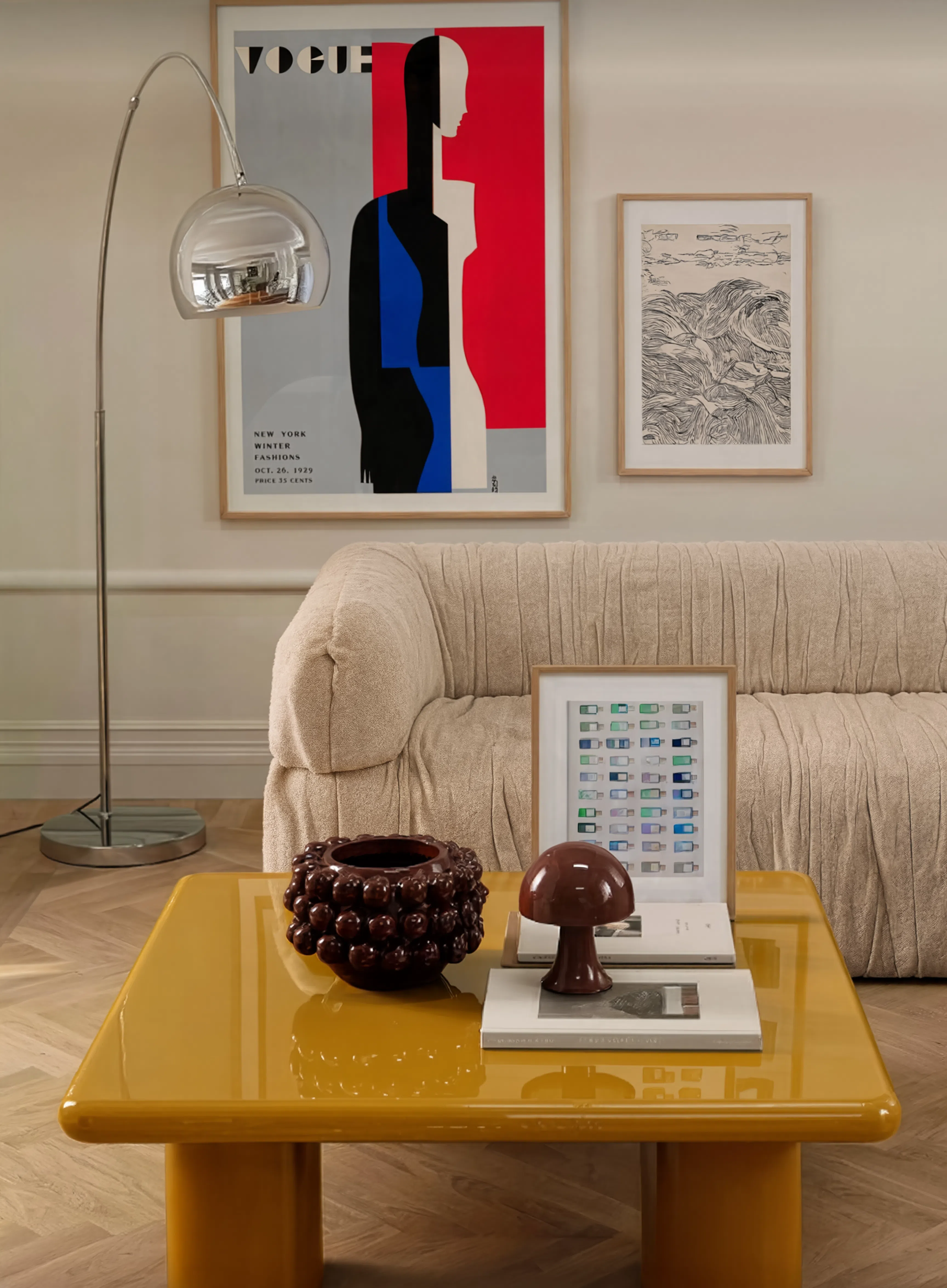 Set of 3 Wall Art Prints – Burgundy Fish, Abstract Geometry & Luminous Veil Figurative Collection (Copy)
