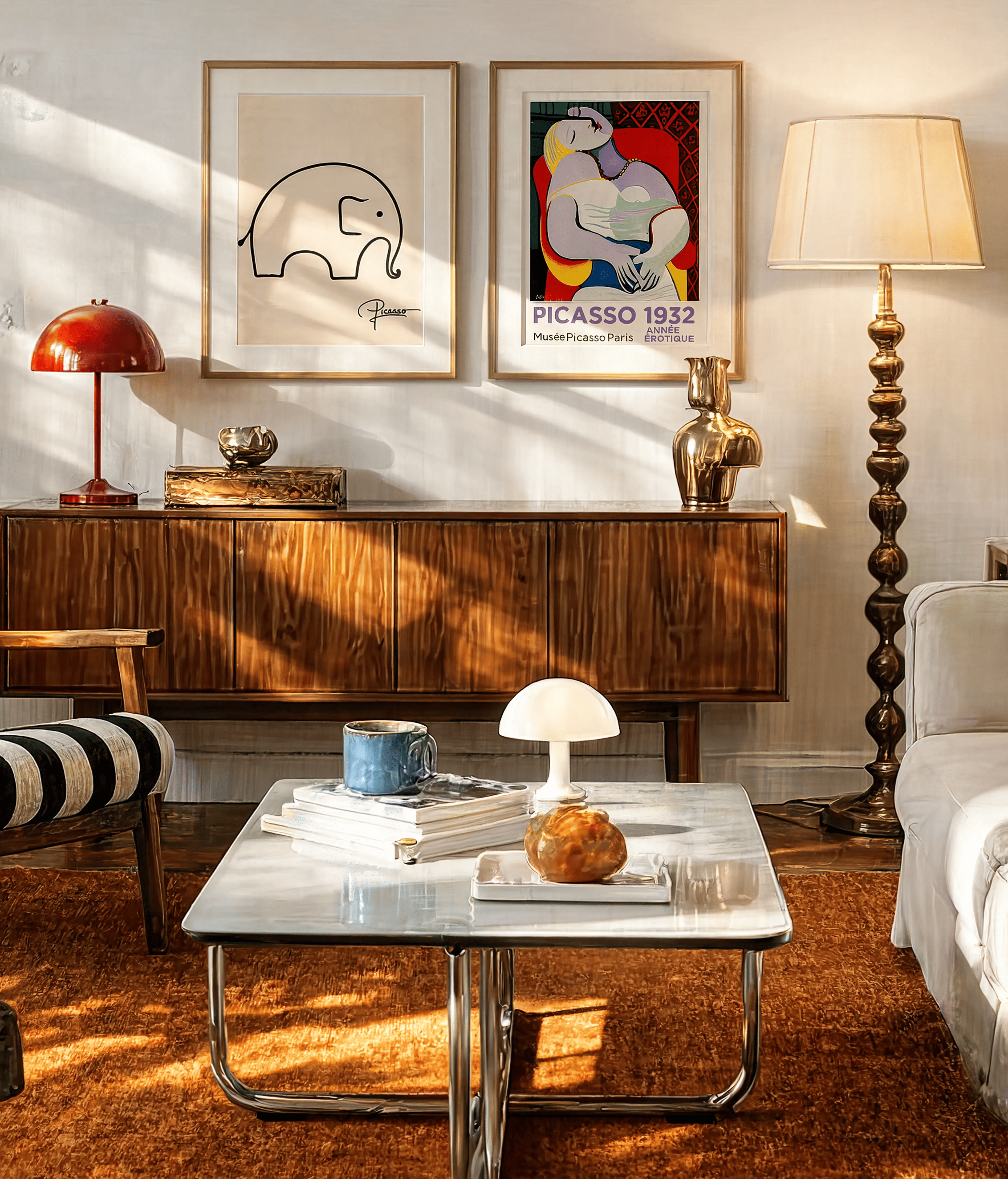 Set of 2 Picasso Art Prints – Elephant II & Musée Picasso Paris 1932 Exhibition Poster Gallery Set