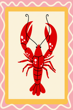 Italian Kitchen Print Set of 4 – Pasta, Lobster, Tomatoes & Bon Appétit Typography