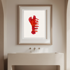 Red Lobster Wall Art Print – Illustrated Marine Wildlife Poster