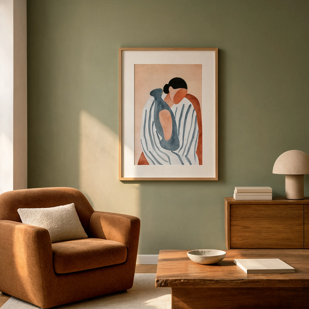 Watercolor Figure with Blooms II | Contemporary Figurative Art Print