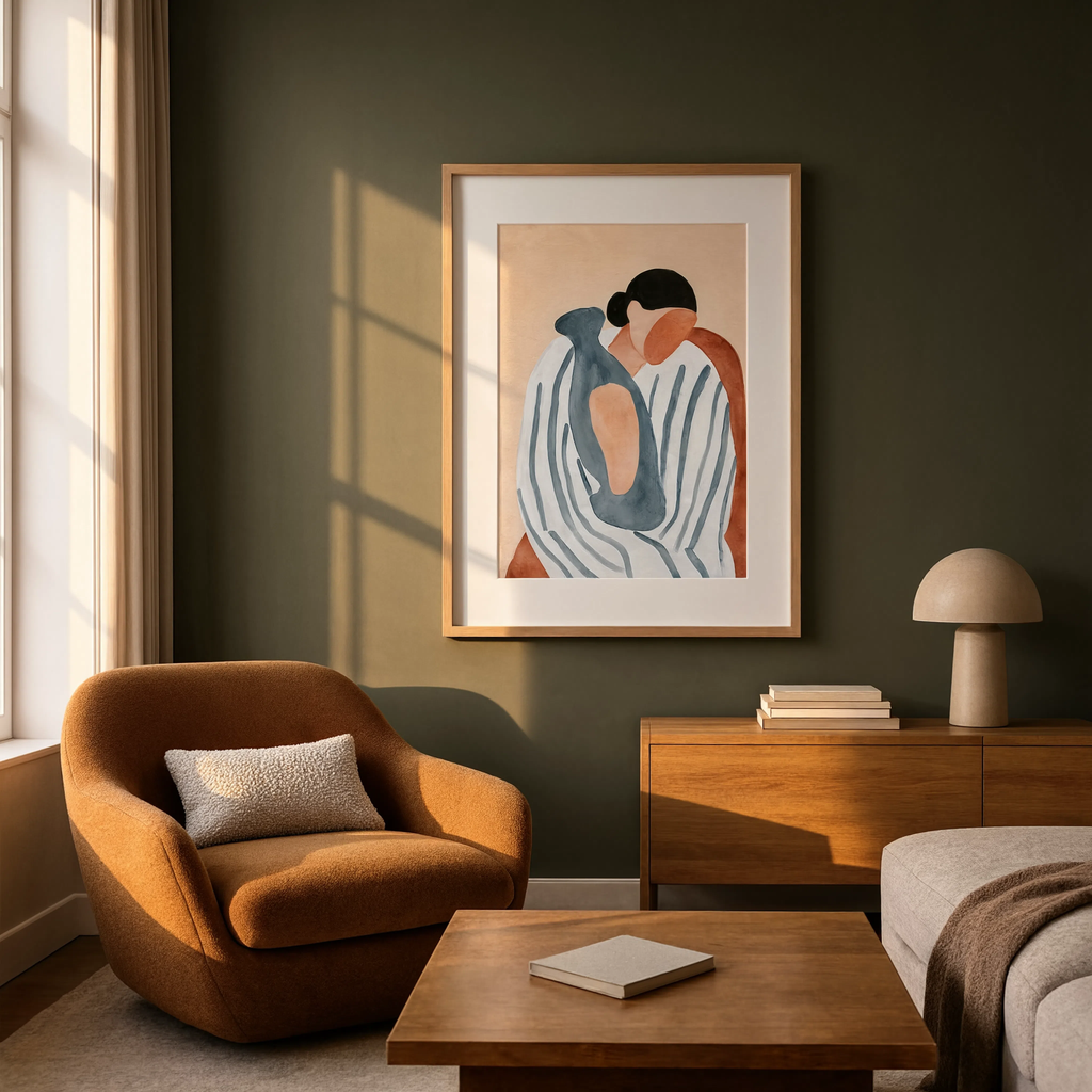 Watercolor Figure with Blooms II | Contemporary Figurative Art Print