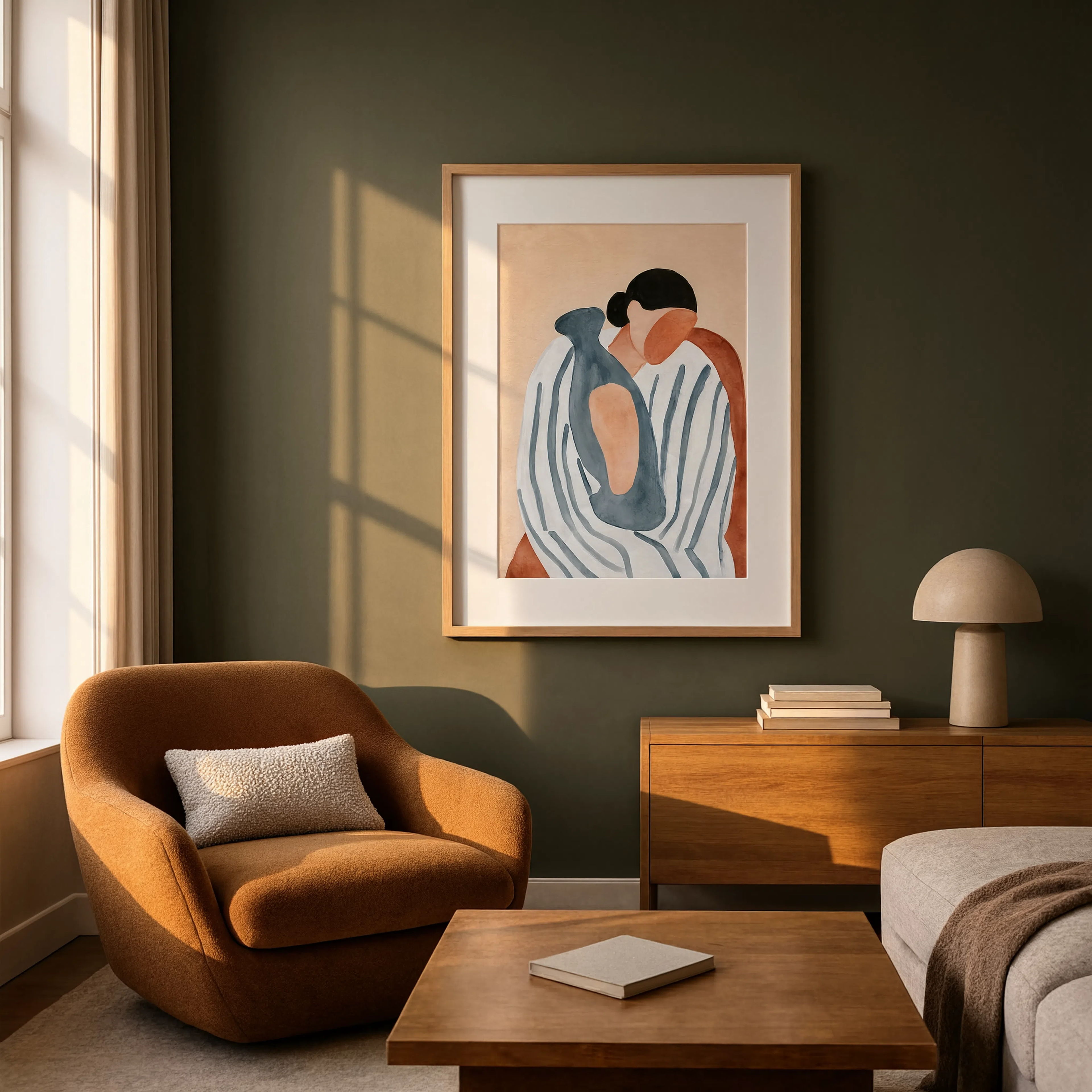Watercolor Figure with Blooms II | Contemporary Figurative Art Print