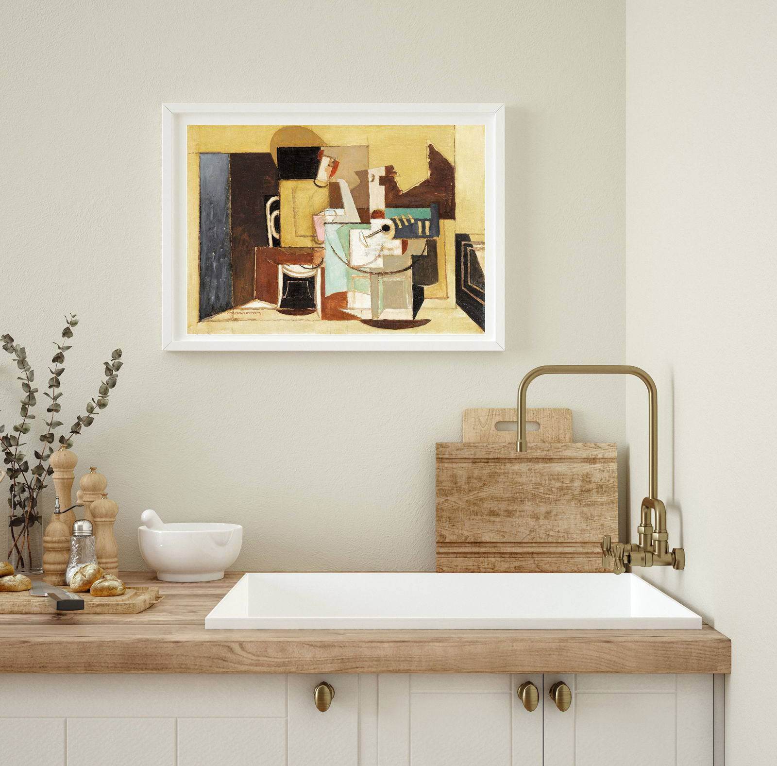 Louis Marcoussis - Personnage Assis À Une Table Ronde - Hakyarts