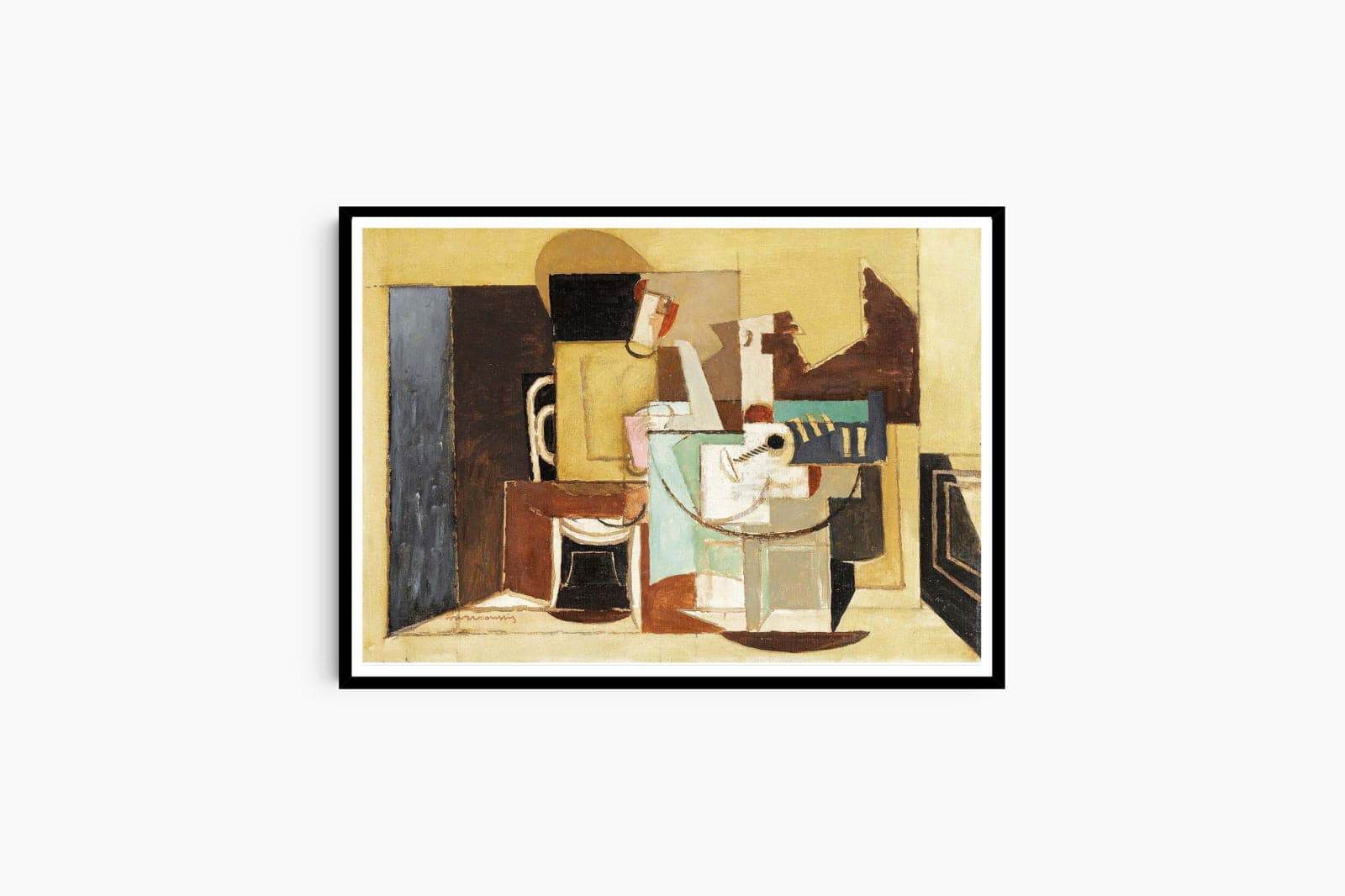 Louis Marcoussis - Personnage Assis À Une Table Ronde - Hakyarts