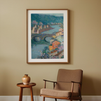 Les Maisons sur la Rivière (circa 1938) by Henri Le Sidaner – Riverside Landscape Art Print