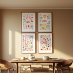 Set of 4 Italian Phrase Prints – “Amore”, “Bella Vita”, “Ciao Bella”, “Buona Giornata” Wall Art - Hakyarts