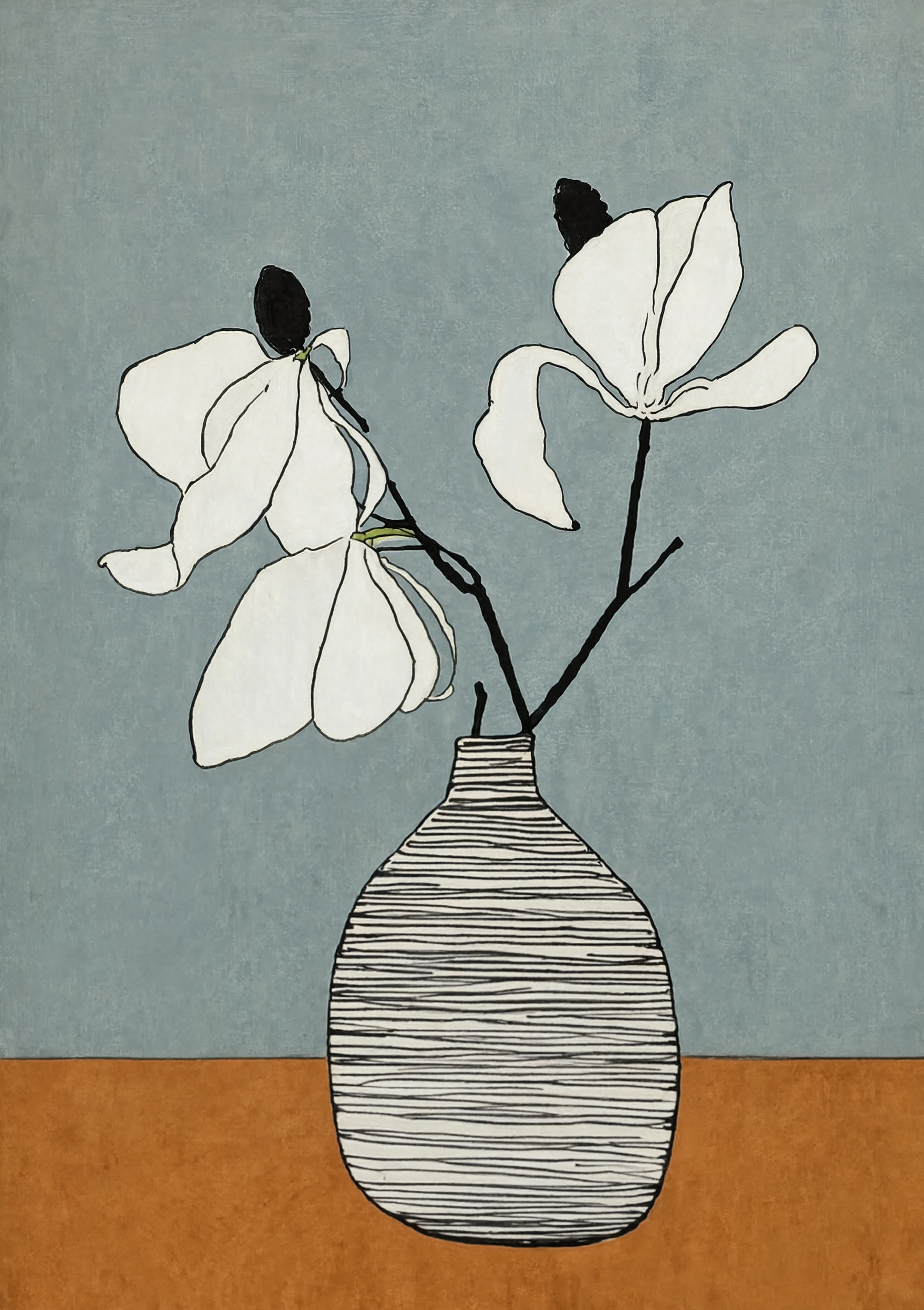 Set of 2 Magnolia Vase + The Architecture, 1932 | Contemporary Botanical & Modernist Wall Art Prints