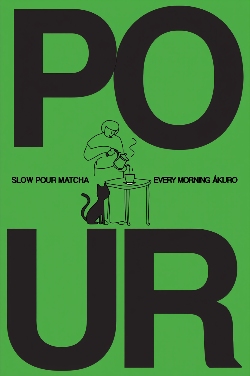Slow Pour Matcha – Modern Minimalist Art Print